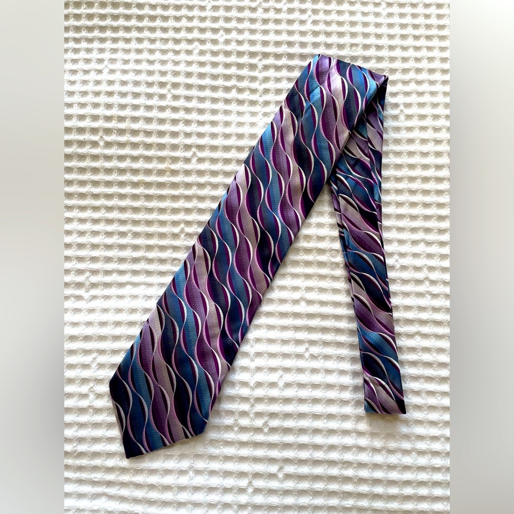 Purple and Blue Silk Necktie by Claiborne Concepts